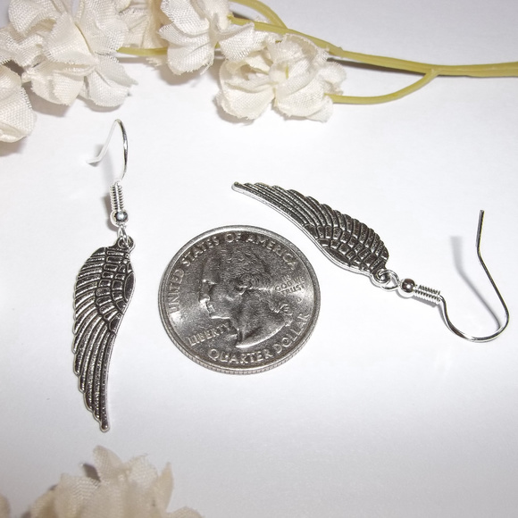 Unisex Angel Wing Earring Set Simple Modern 4552 - Picture 4 of 6